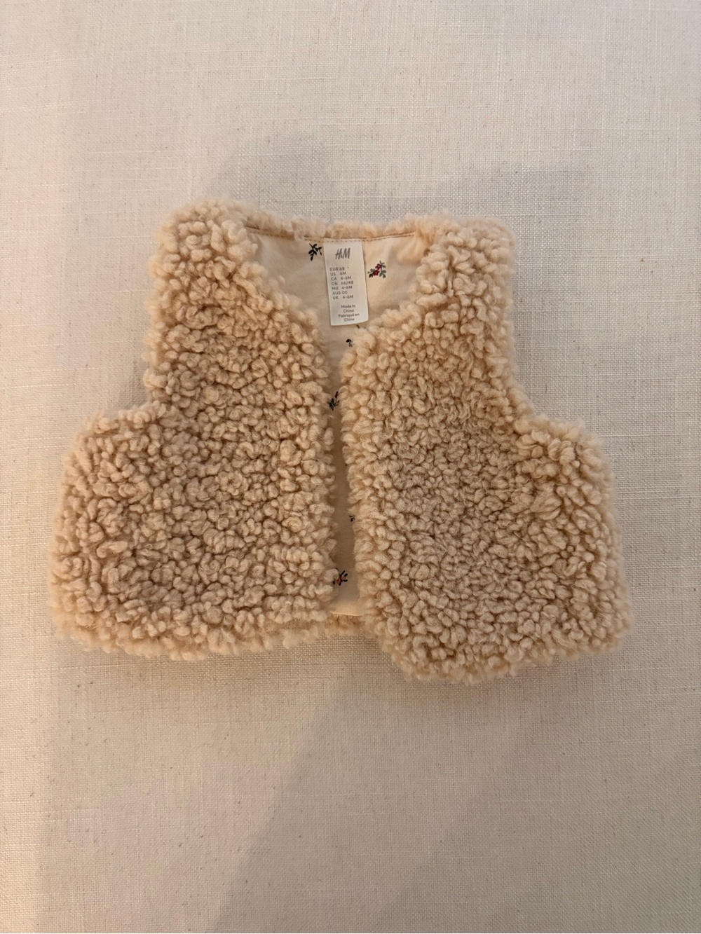 H&M Kids Cream Sherpa Vest - Soft Pile